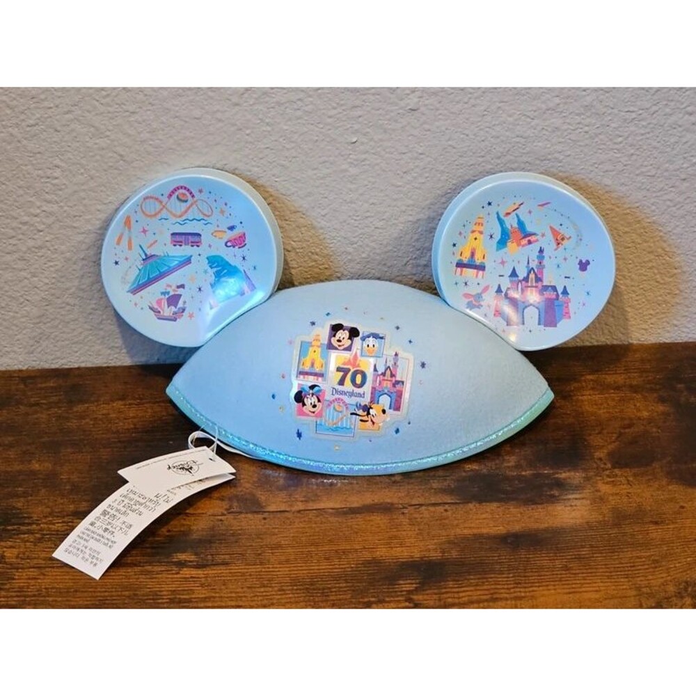 NWT Disneyland 70th Light Blue Mickey Ears Headband